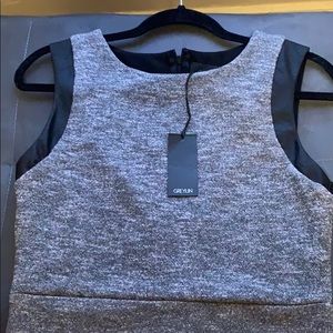 Grey body-con sleeveless dress